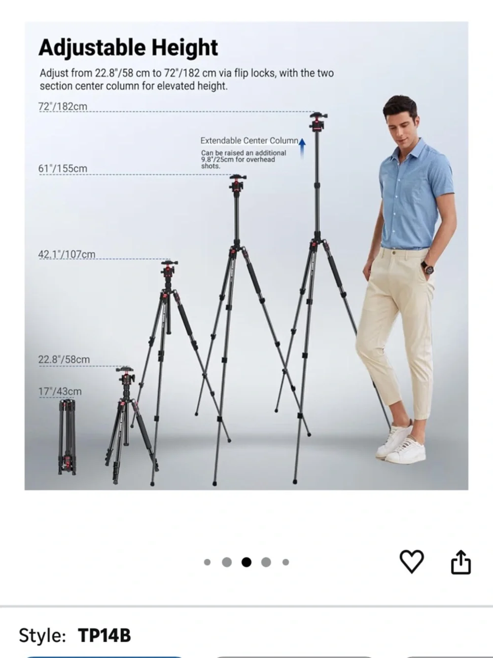 Neewer Black & Red Camera Tripod with Monopod Conversion